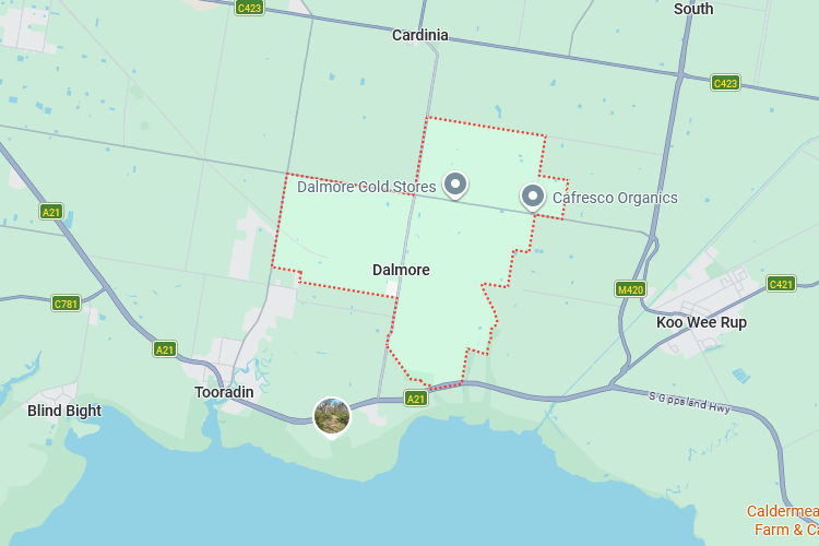 Dalmore mAP South Gippsland Area Map